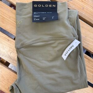 Kids Olive Green Ribbed Bottoms